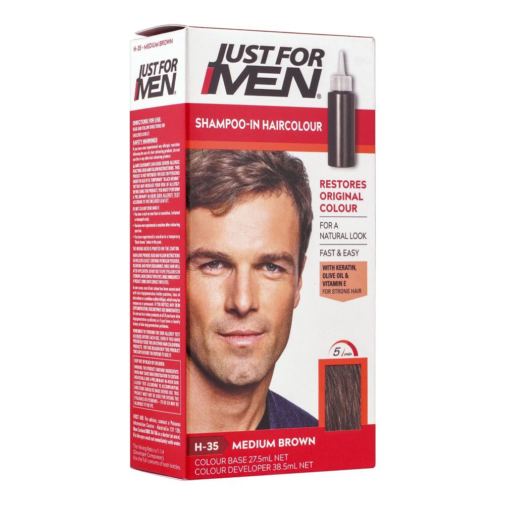 Just For Men Shampoo-In Hair Color Medium Brown H-35