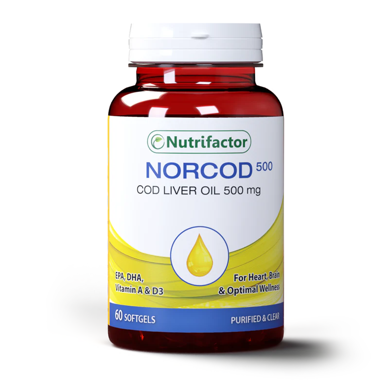 Nutrifactor Norcod 500 (Cod Liver Oil 500mg) 60 Softgels