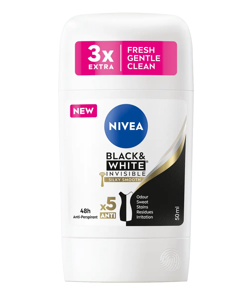 Nivea Black & White Invisible Silky Smooth 48H Deodorant Stick 50 ML