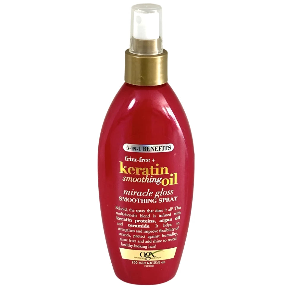 OGX Frizz-Free + Keratin Smoothing Oil Miracle Gloss Spray 200 ML