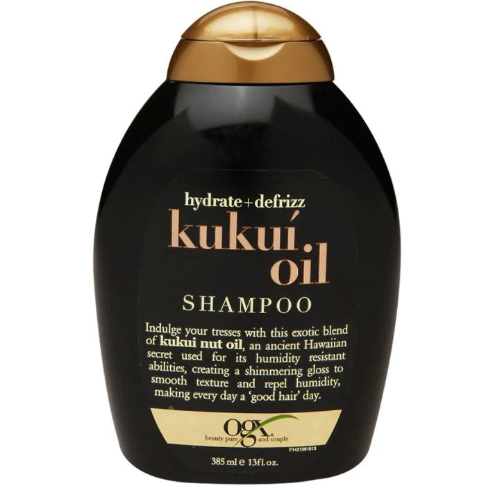 OGX Hydrate & Defrizz + Kukui Oil Shampoo Sulfate Free 385 ML