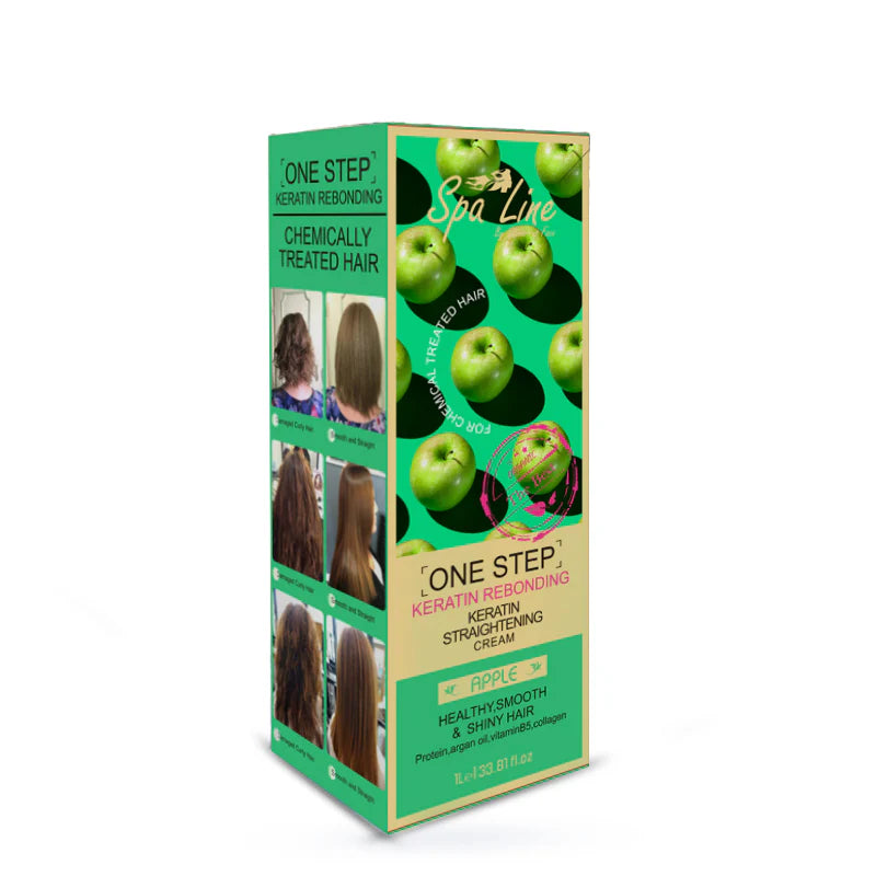 Spa Line  One Step Keratin Rebonding, Straightening Cream Apple 1000 ML