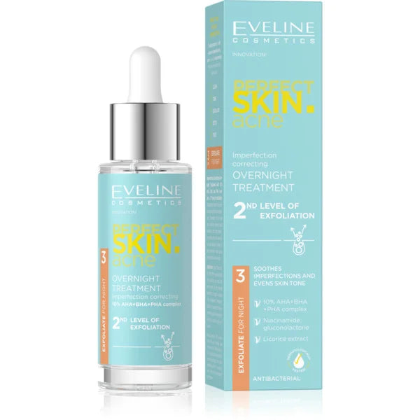 Eveline Perfect Skin Acne Overnight 2nd Treatment 10% ACID Complex 30 ML