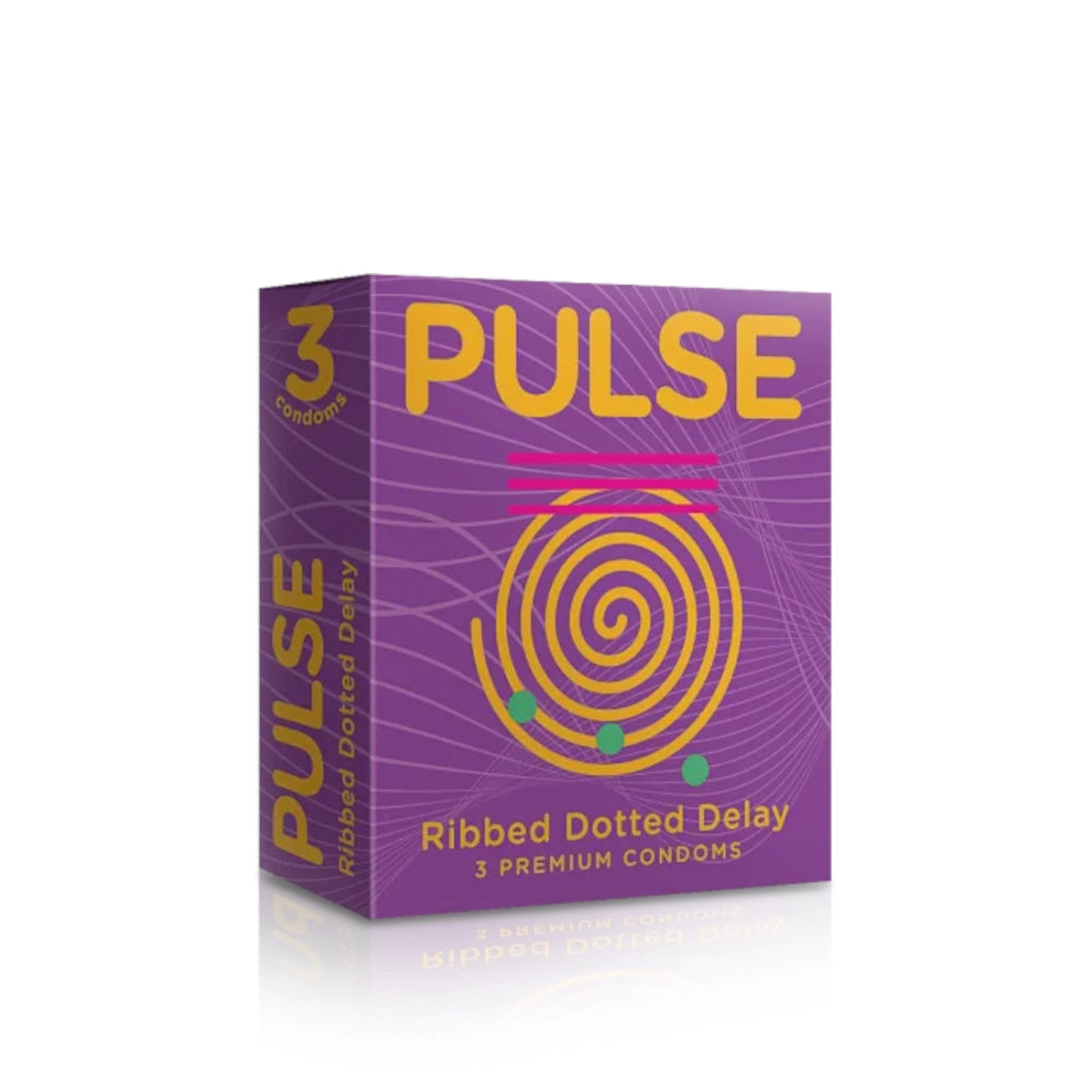 Pulse Ribbed Dotted Delay 3 Premium Condoms