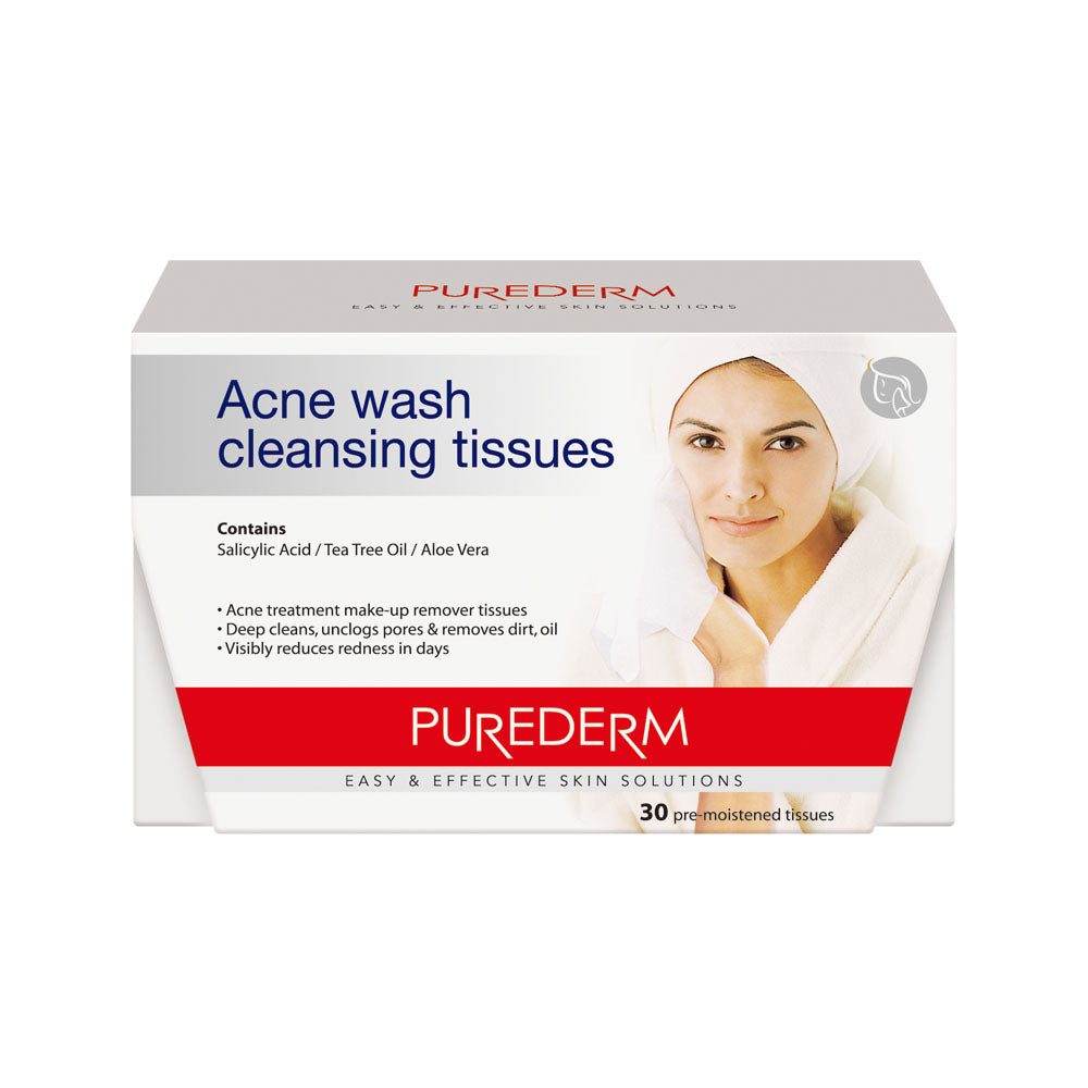 Purederm Acne Wash Cleansing Tissues 30 Tissues