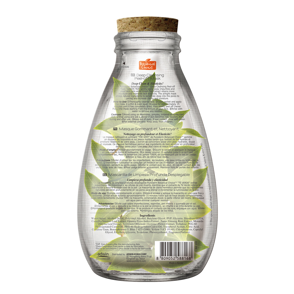 Purederm Botanical Choice Deep Cleansing Peel-off Mask Green Tea