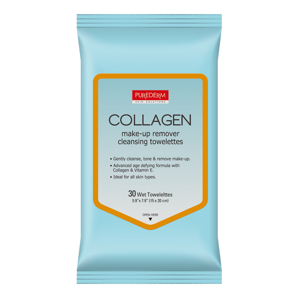 Purederm Collagen Make-Up Remover Cleansing 30 Towelettes