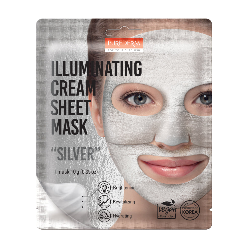 Purederm Illuminating Cream Sheet Mask Silver