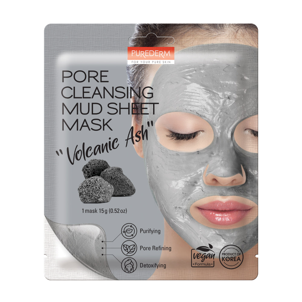 Purederm Pore Cleasing Mud Sheet Mask Volcanic Ash Rozzana.pk