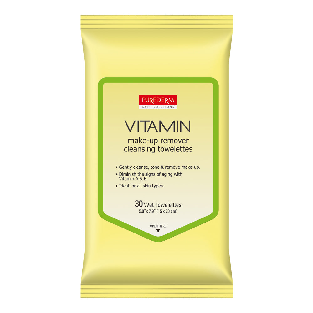 Purederm Vitamin Make-Up Remover Cleansing 30 Towelettes