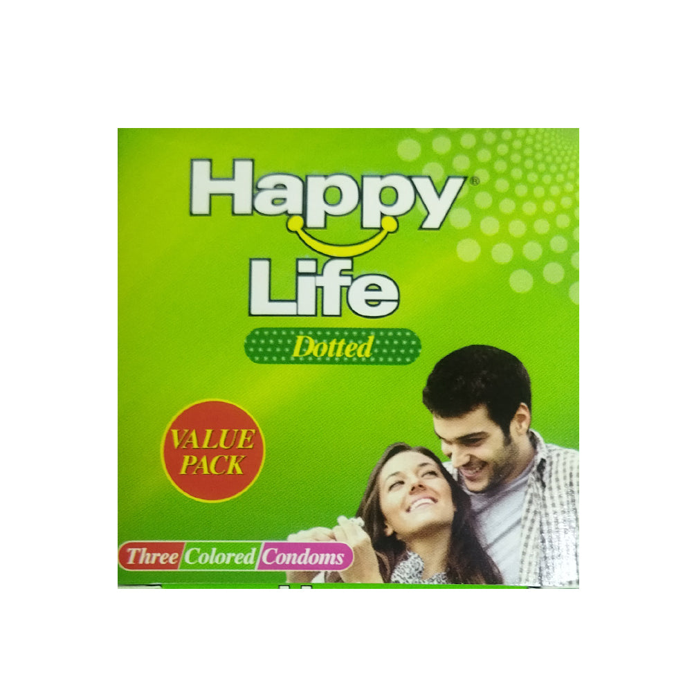 Happy Life Dotted Three Colored condom