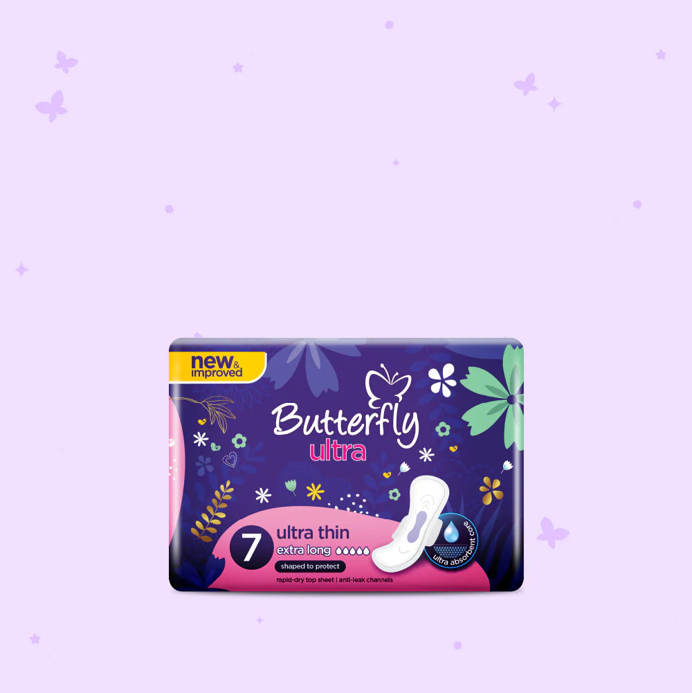 Butterfly Ultra-Thin Economy Pack Sanitary Pads Extra Long 7 Pcs