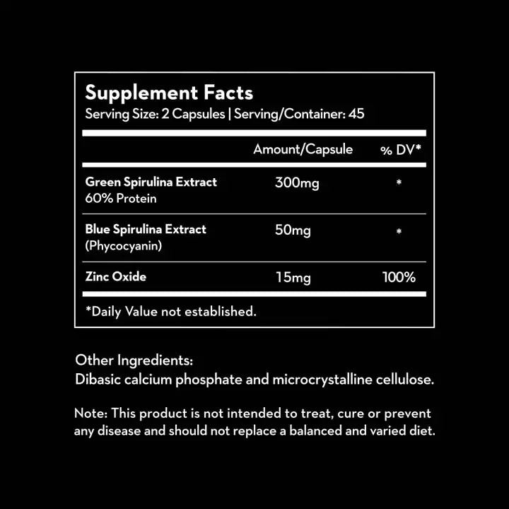 Versus Green & Blue Spirulina Extract 90 Capsules