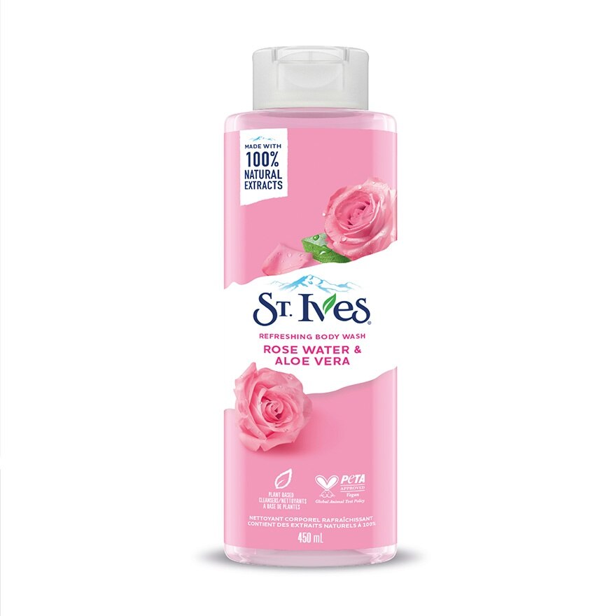 St. Ives Refreshing Rose Water & Aloe Vera Body Wash 450 ML