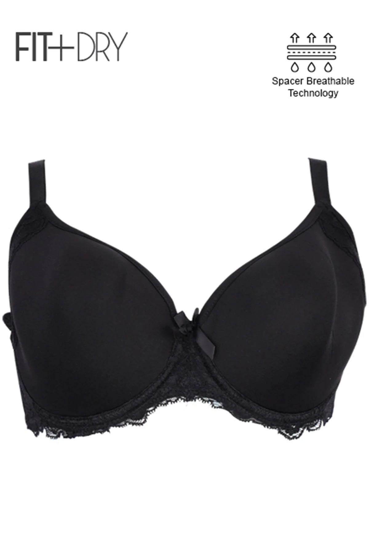 BLS Breathable Wired And Light Padded Bra Black