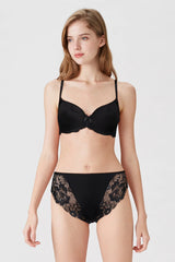 BLS Breathable Wired And Light Padded Bra Black