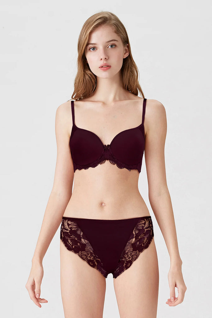 BLS Celine Wired And Light Padded Bra Burgundy