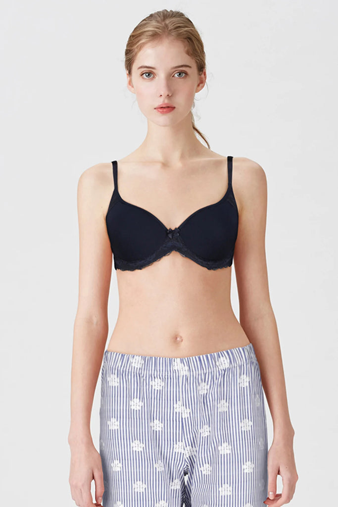 BLS Celine Wired And Light Padded Bra Navy Blue