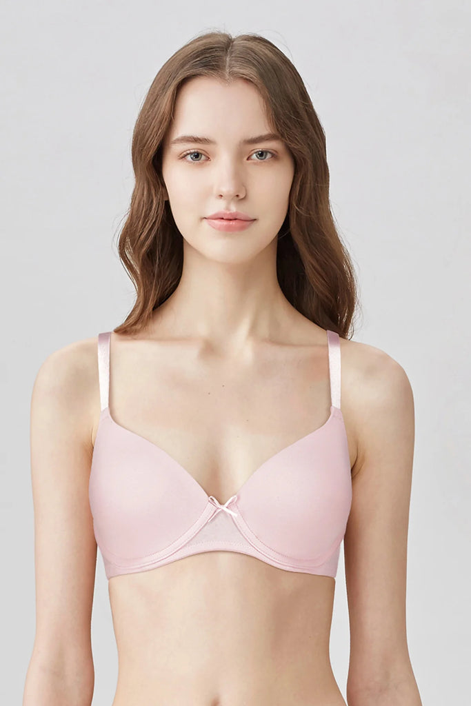 BLS Pero Wired And Padded Cotton Bra  Pink