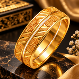 Luxury Gold-Tone Spiral & Geometric Bangle Set for Women