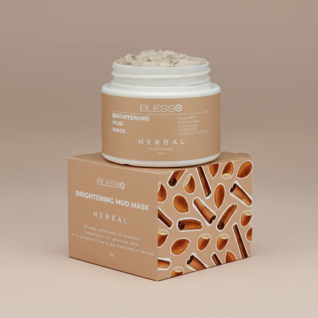 Blesso Whitening Facial Herbal Mud Mask 75 GM