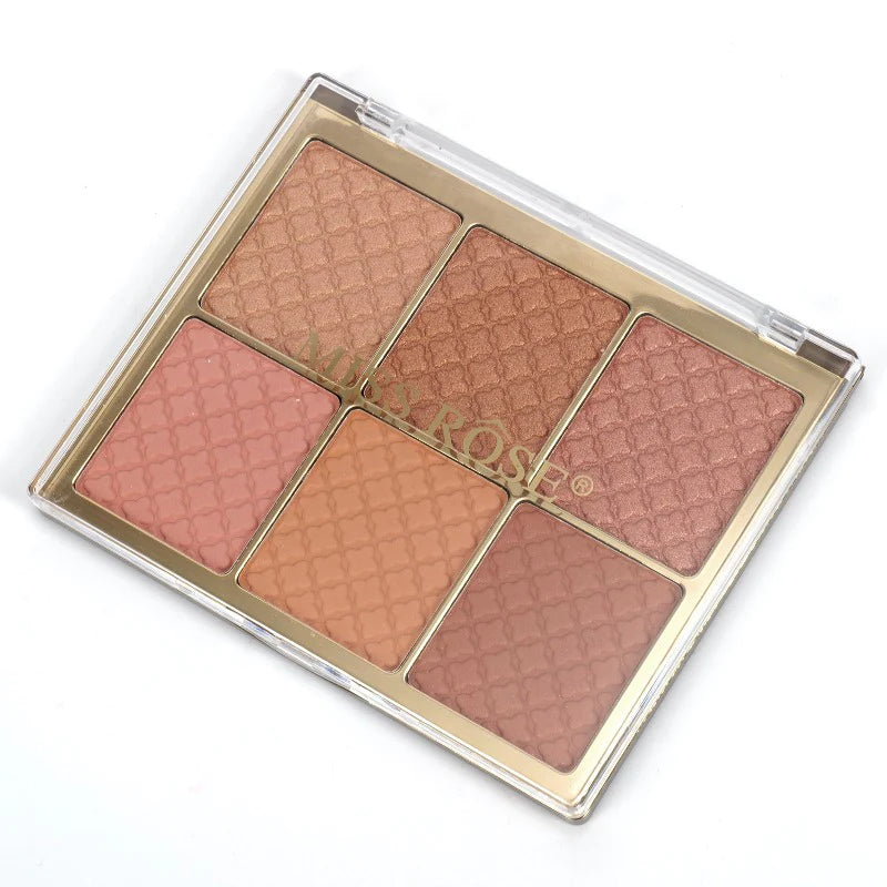 Miss Rose 6 Color Square Face Palette