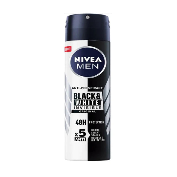 Nivea Men Black & White Invisible Original Body Spray, 150 ML