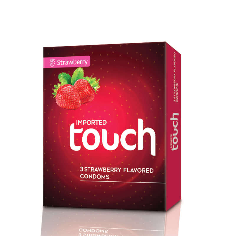 Touch Strawberry Flavored Condoms 3 Pieces
