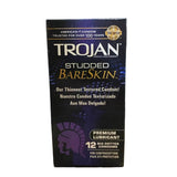 Trojan Studded Bareskin Premium Lubricant Big Dottes Condom 12 Pices