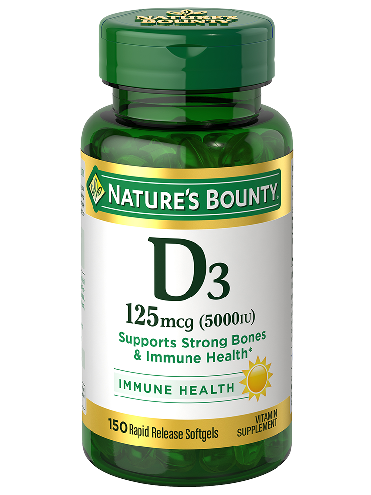 Nature's Bounty Vitamin D3 125 MCG 5000IU 150 Softgels