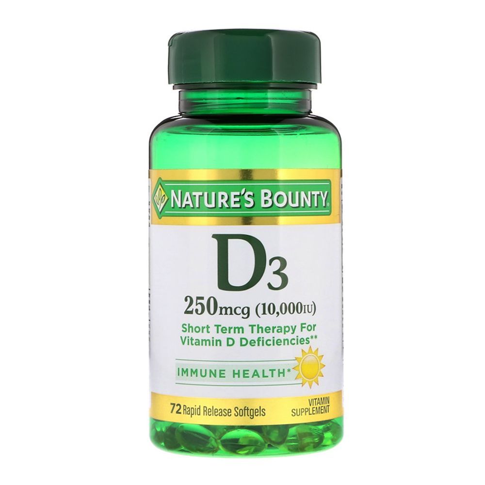 Nature's Bounty Vitamin D3 250MCG 10000 IU 72 Softgels