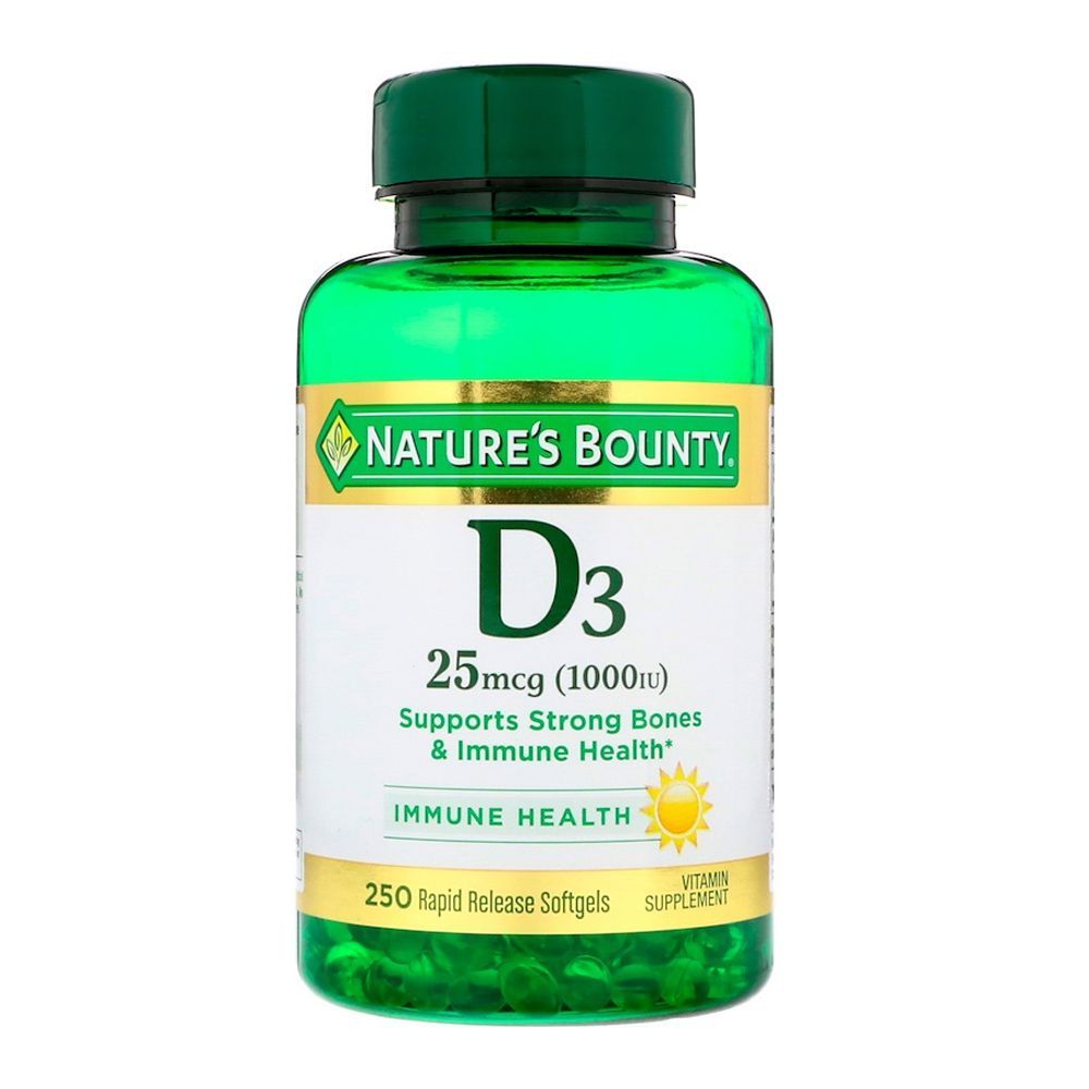 Nature's Bounty Vitamin D3 25MCG 1000 IU 250 Softgels