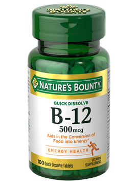 Nature’s Bounty Vitamin B-12 500 MCG 100  Tablets