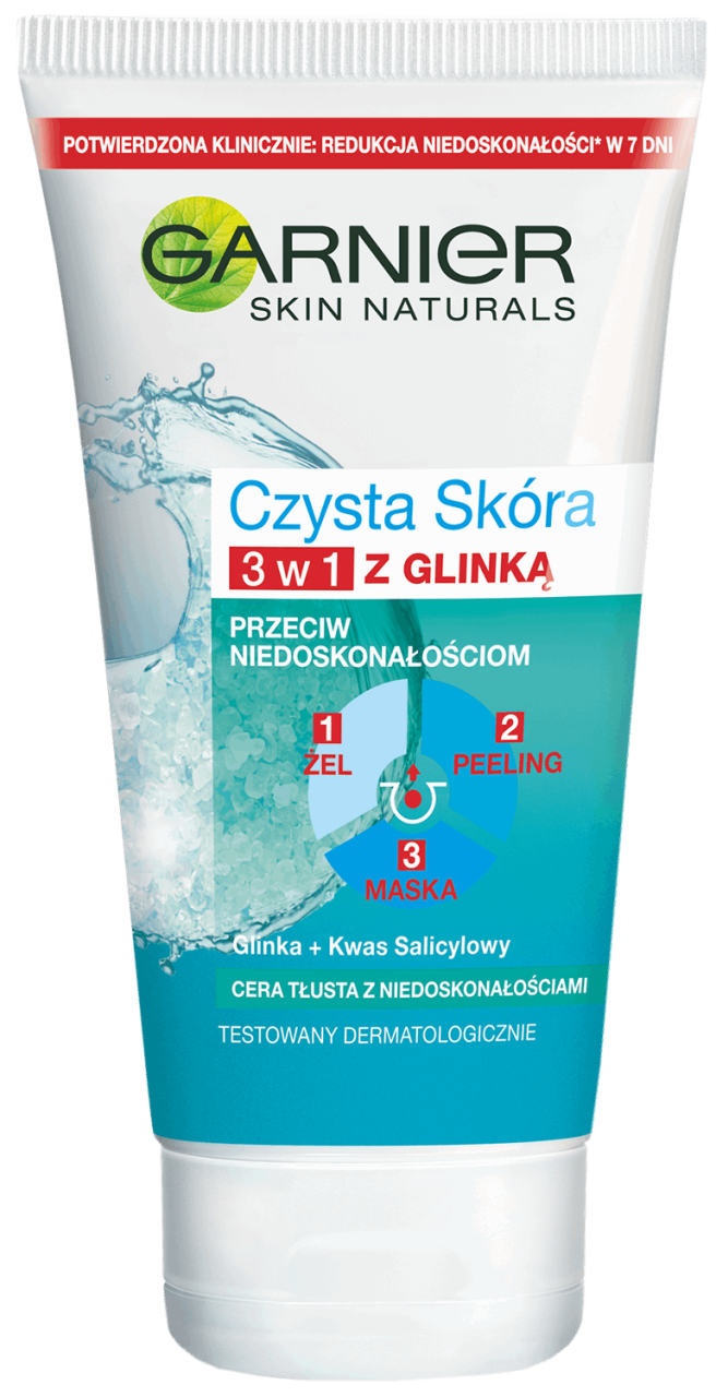 Garnier Czysta Skóra 3 In 1 Cleansing gel + Peeling + Mask 150 ML