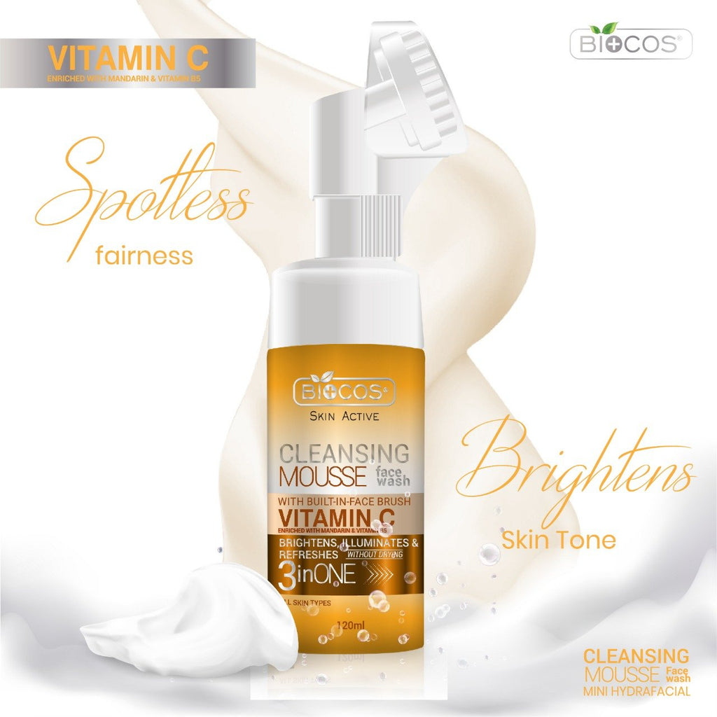 Biocos Cleansing Mousse Face Wash Vitamin C 120 ML