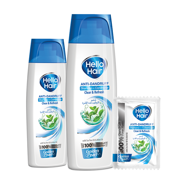 Golden Pearl Hello Hair – Anti-Dandruff Shampoo + Conditioner Clear & Refresh