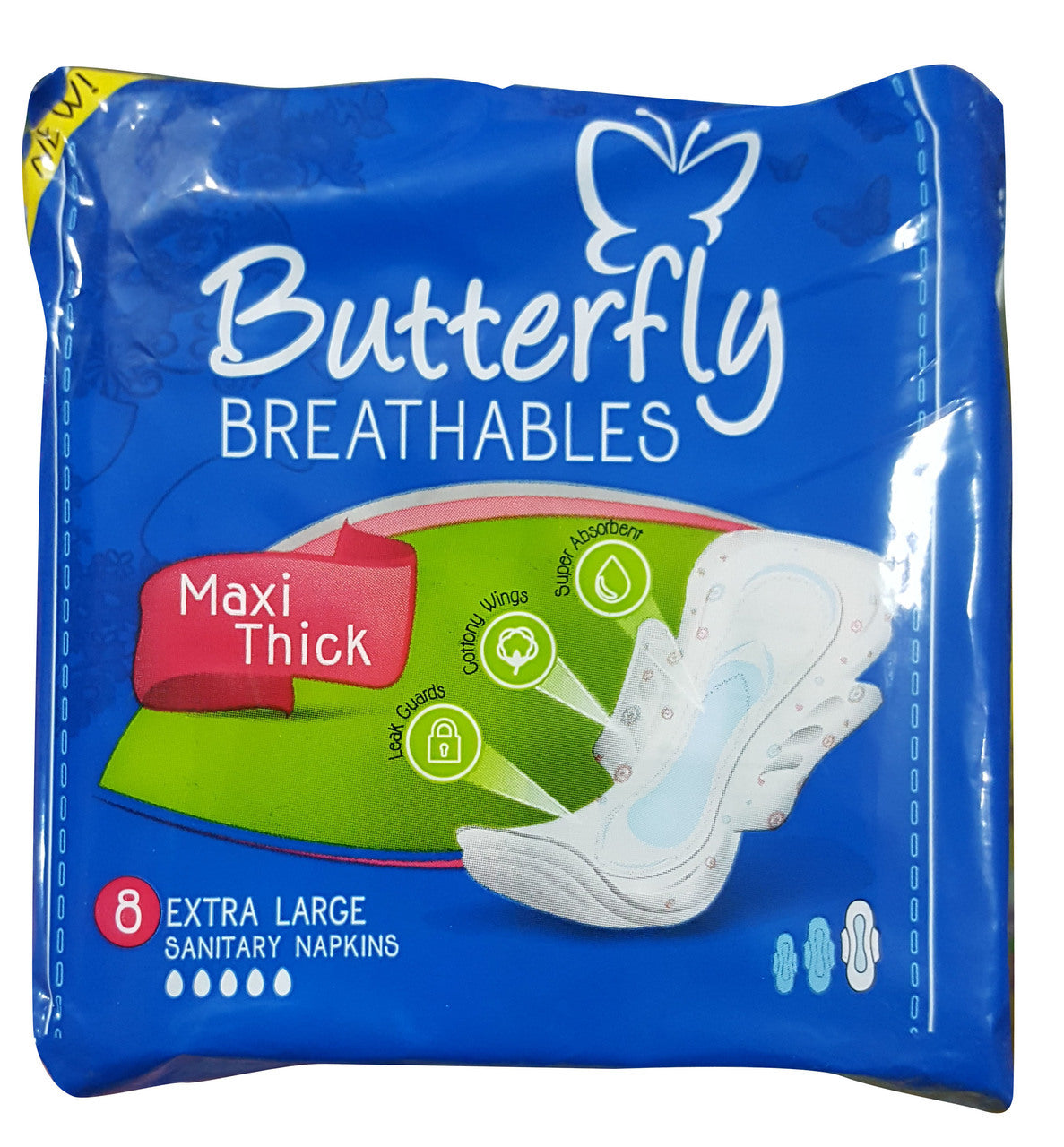 Butterfly Maxi Thick 8 Extra Large Sanitary Napkins