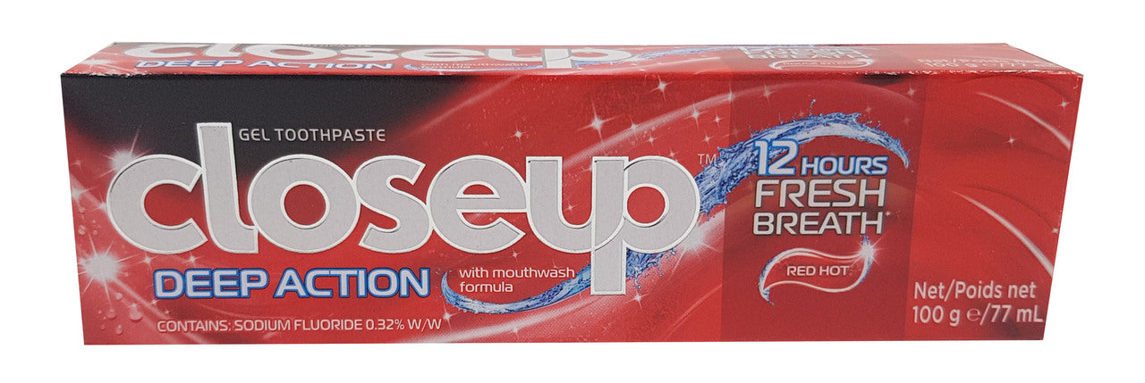 Closeup Deep Action Red Hot Toothpaste
