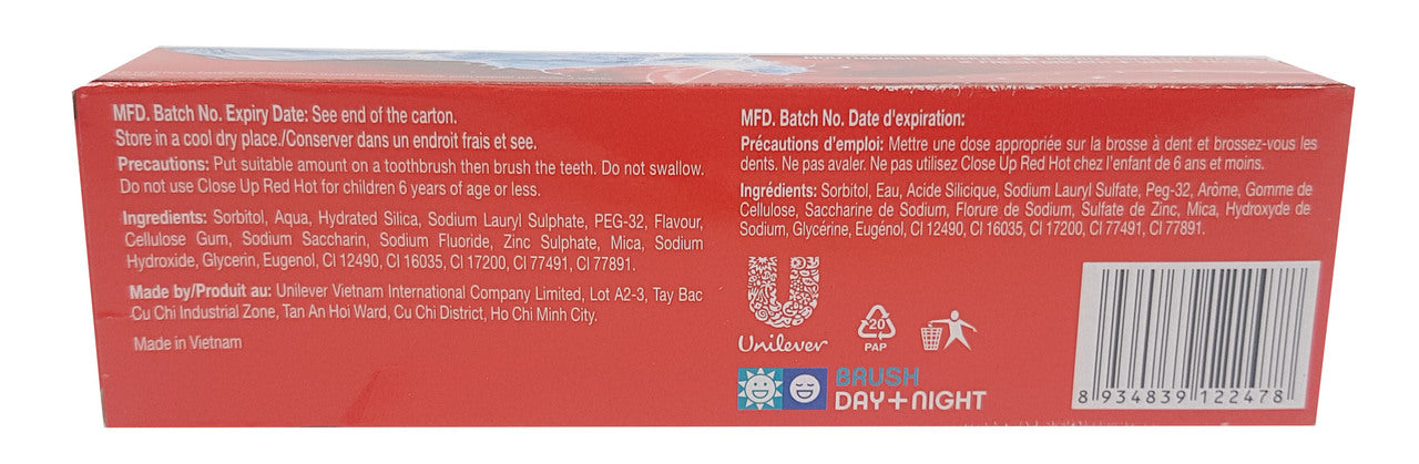 Closeup Deep Action Red Hot Toothpaste