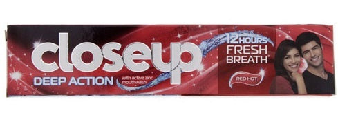 Closeup Deep Action Red Hot Toothpaste