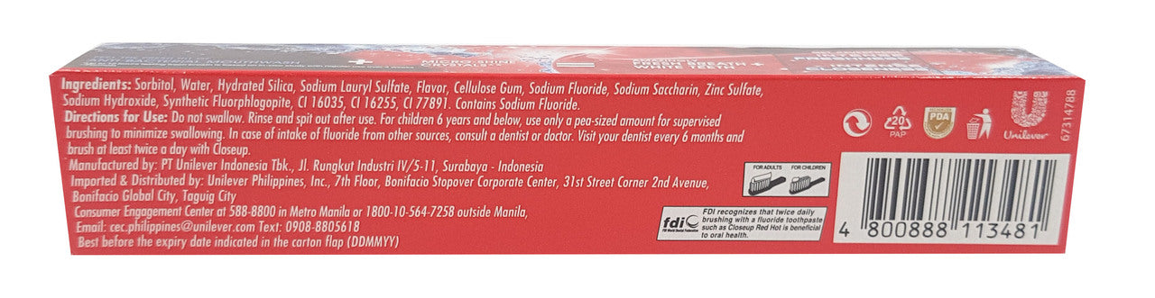 Closeup Deep Action Red Hot Toothpaste