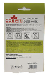 Coswin Oil Control Tea Tree Sheet Mask (3 Sachets) 3 x 25 ML