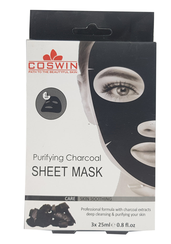 Coswin Purifying Charcoal Sheet Mask (3 Sachets) 3 x 25 ML