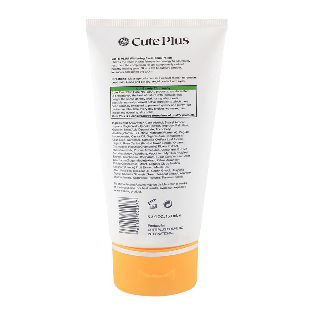 Back of Cute Plus Whitening Aloe And Lemon Facial Skin Polish 150 ML