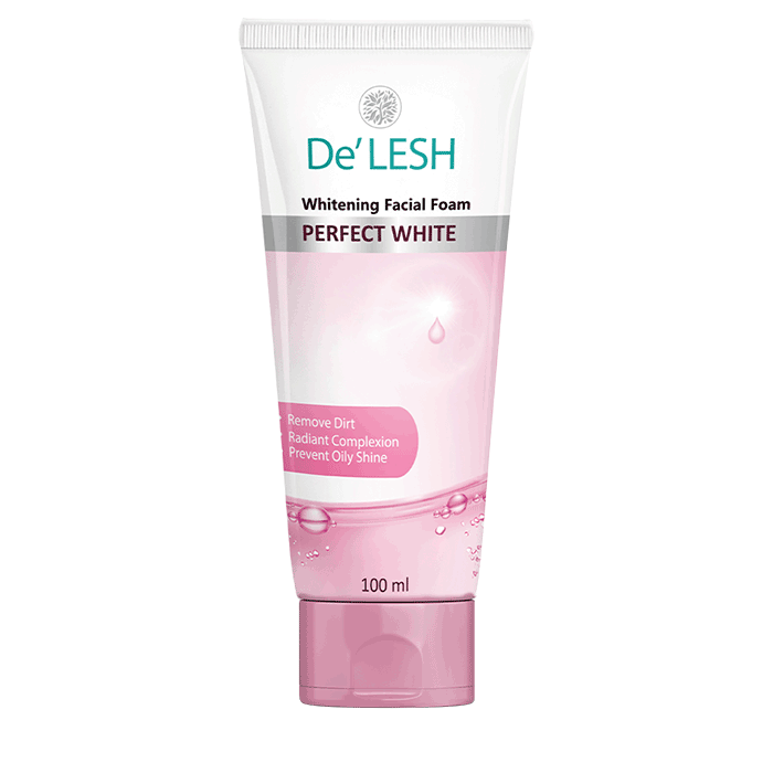De'Lesh Whitening Facial Foam Perfect White Face Wash 100 ML