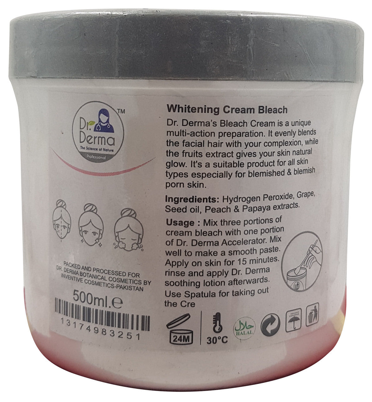 Dr. Derma Whitening Cream Bleach 500 ML
