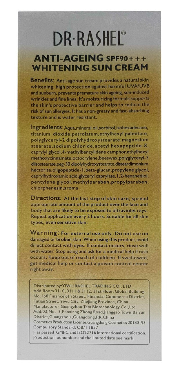 Dr. Rashel Anti Ageing Sun Cream ( SPF+90 ) 60 GM