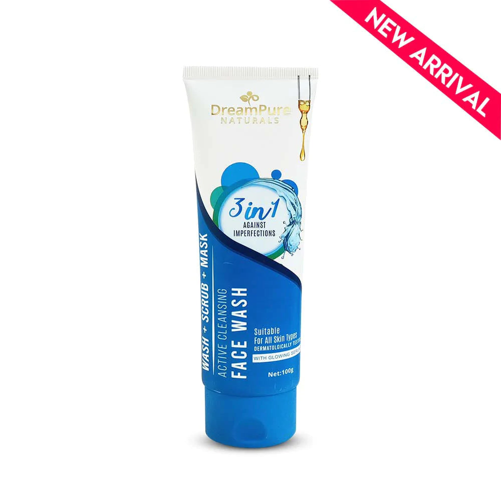 Dream Pure 3 In 1 Active Cleansing Face Wash + Scrub + Mask