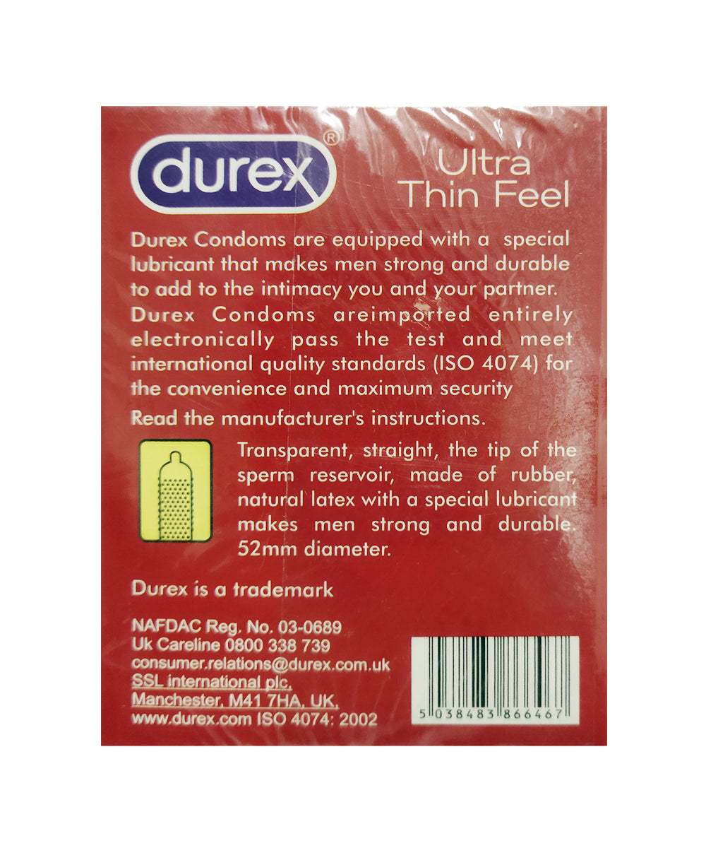 Durex Ultra Thin Feel Condoms 12 Pcs