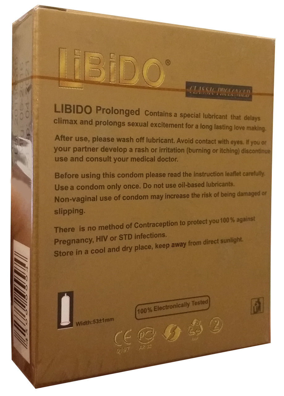 Libido Classic Prolonged Condoms 3 Pieces